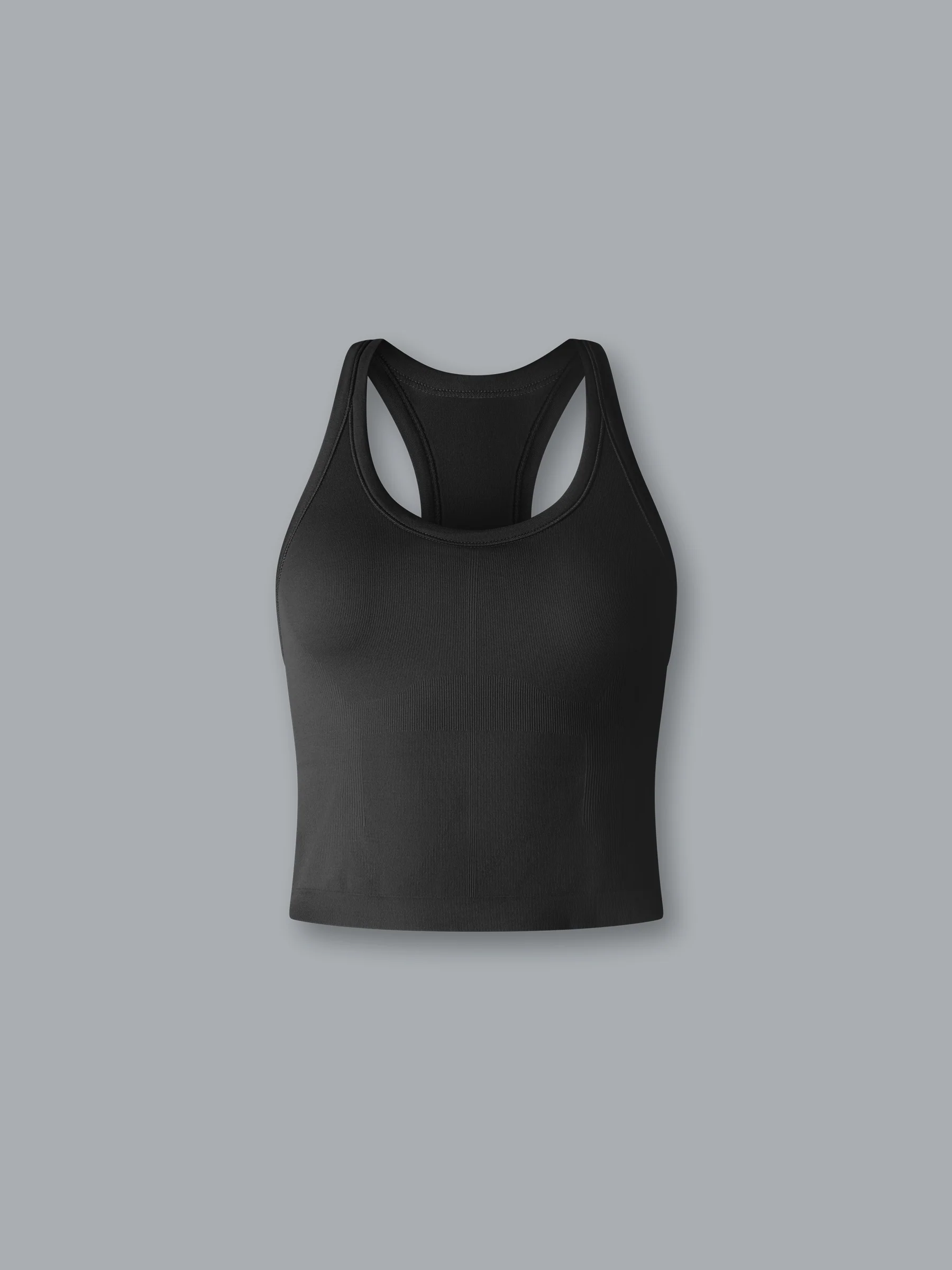 CROPPED MUSCLE TANK (RECYCLED) Black - Image 3