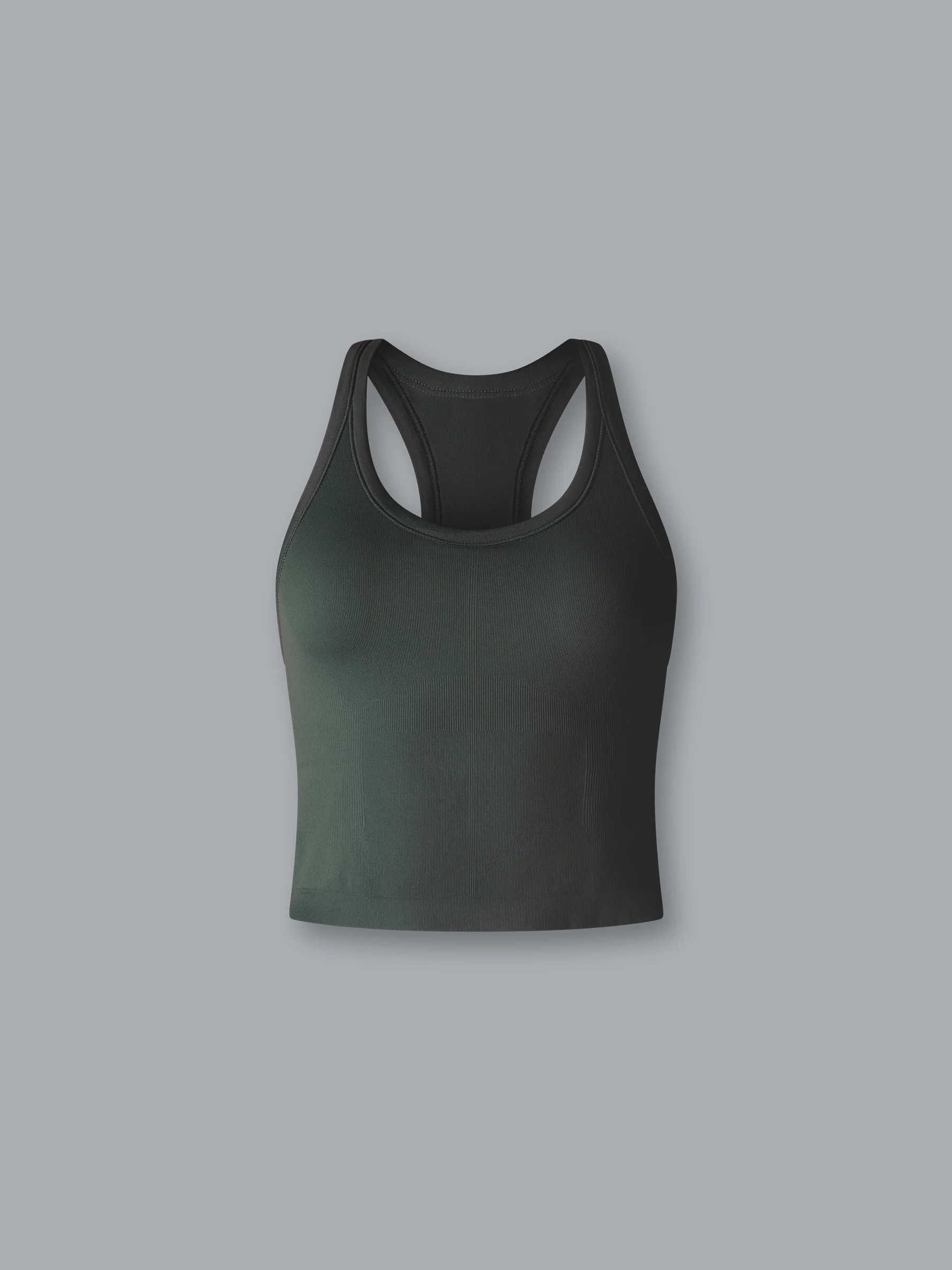 CROPPED MUSCLE TANK (RECYCLED) Olive - Image 3