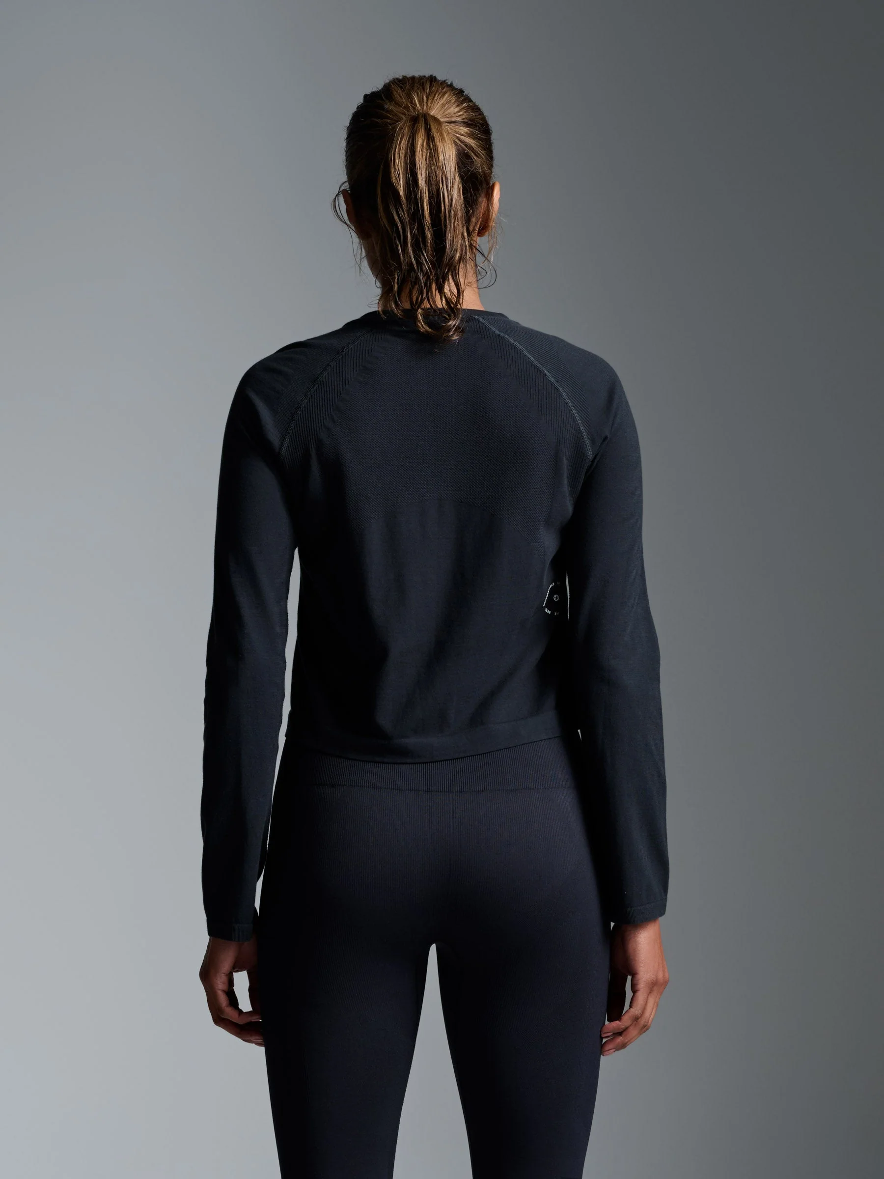 HERE TODAY Cropped Long Sleeve Tee Black - Image 2