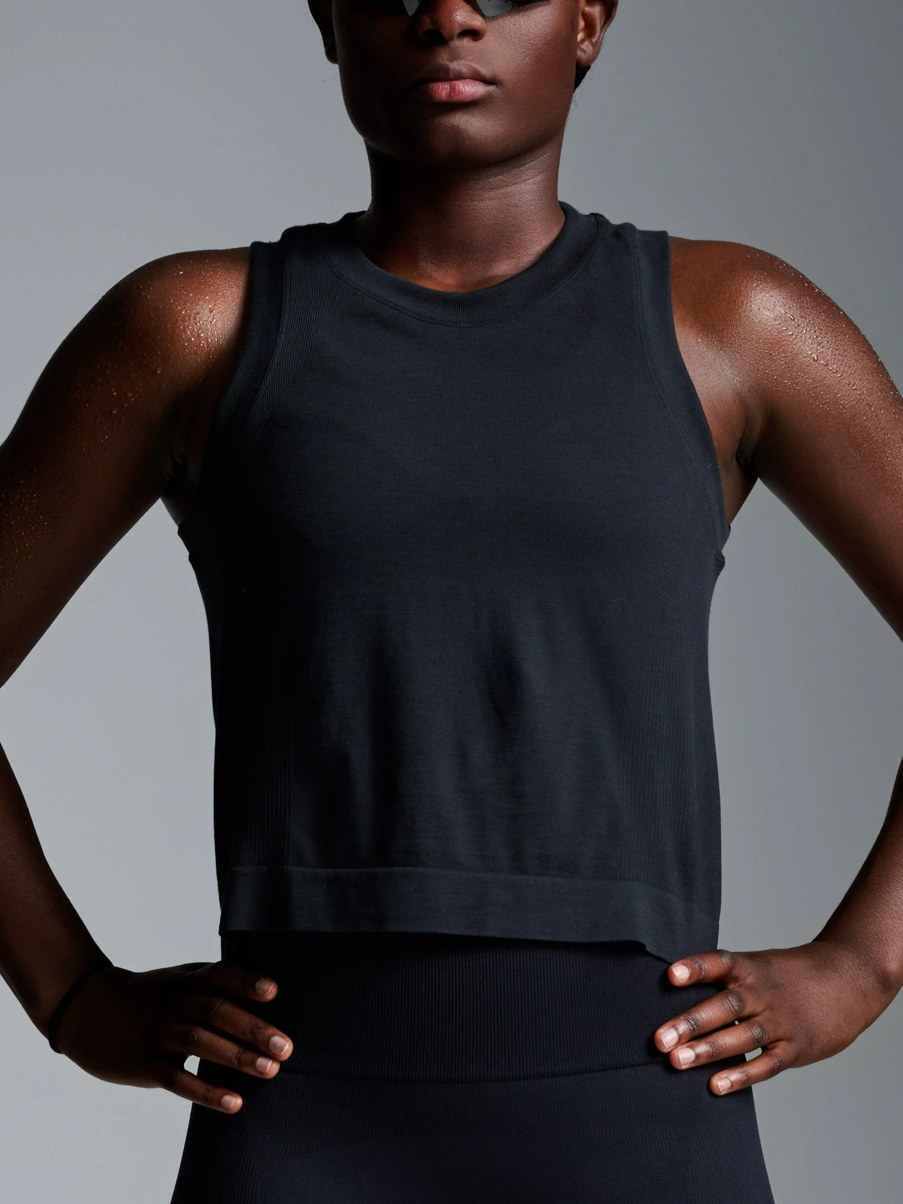 HERE TODAY Cropped Tank Black - Image 4