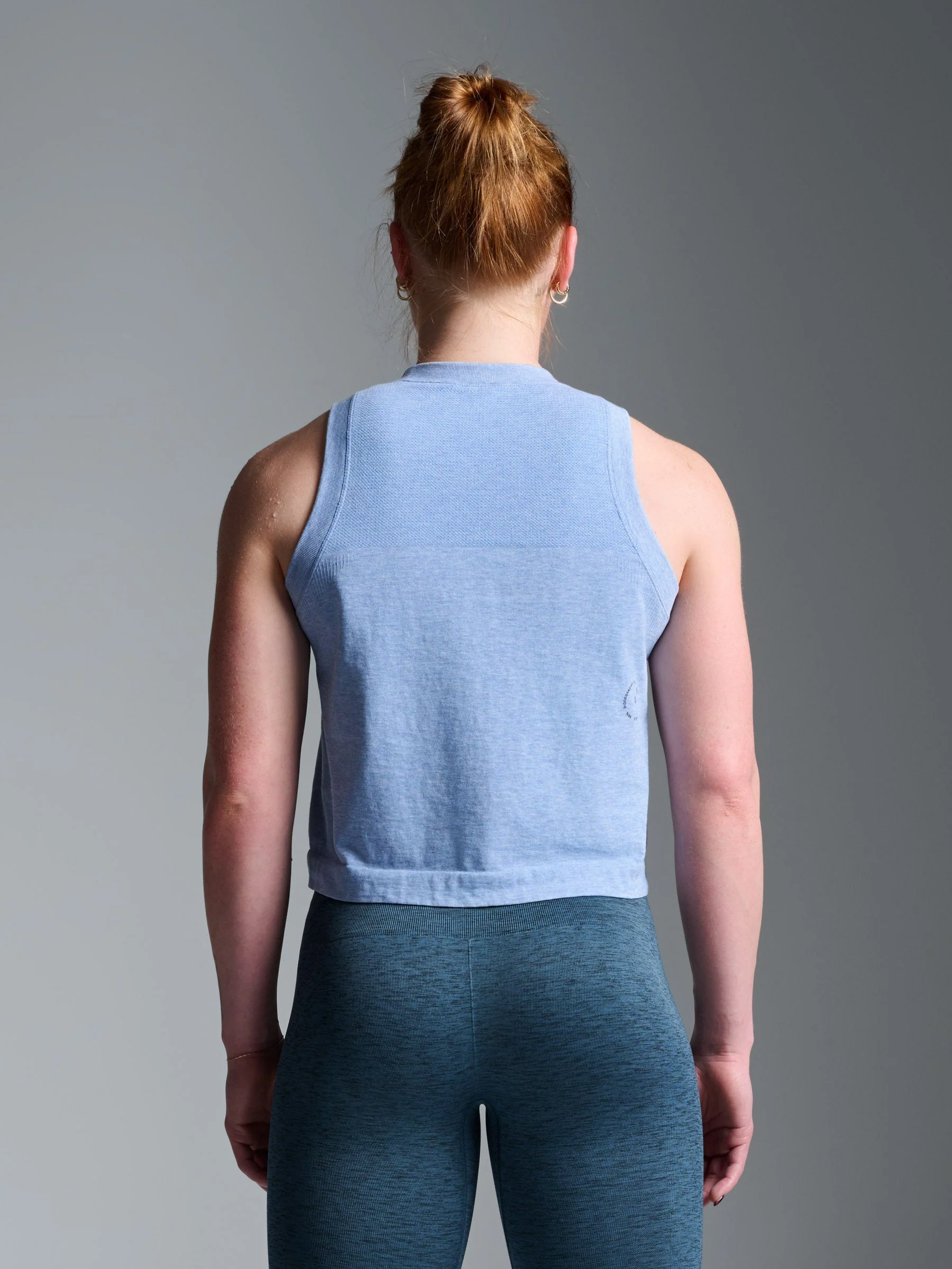 HERE TODAY MELANGE Cropped Tank Blue Marl - Image 2